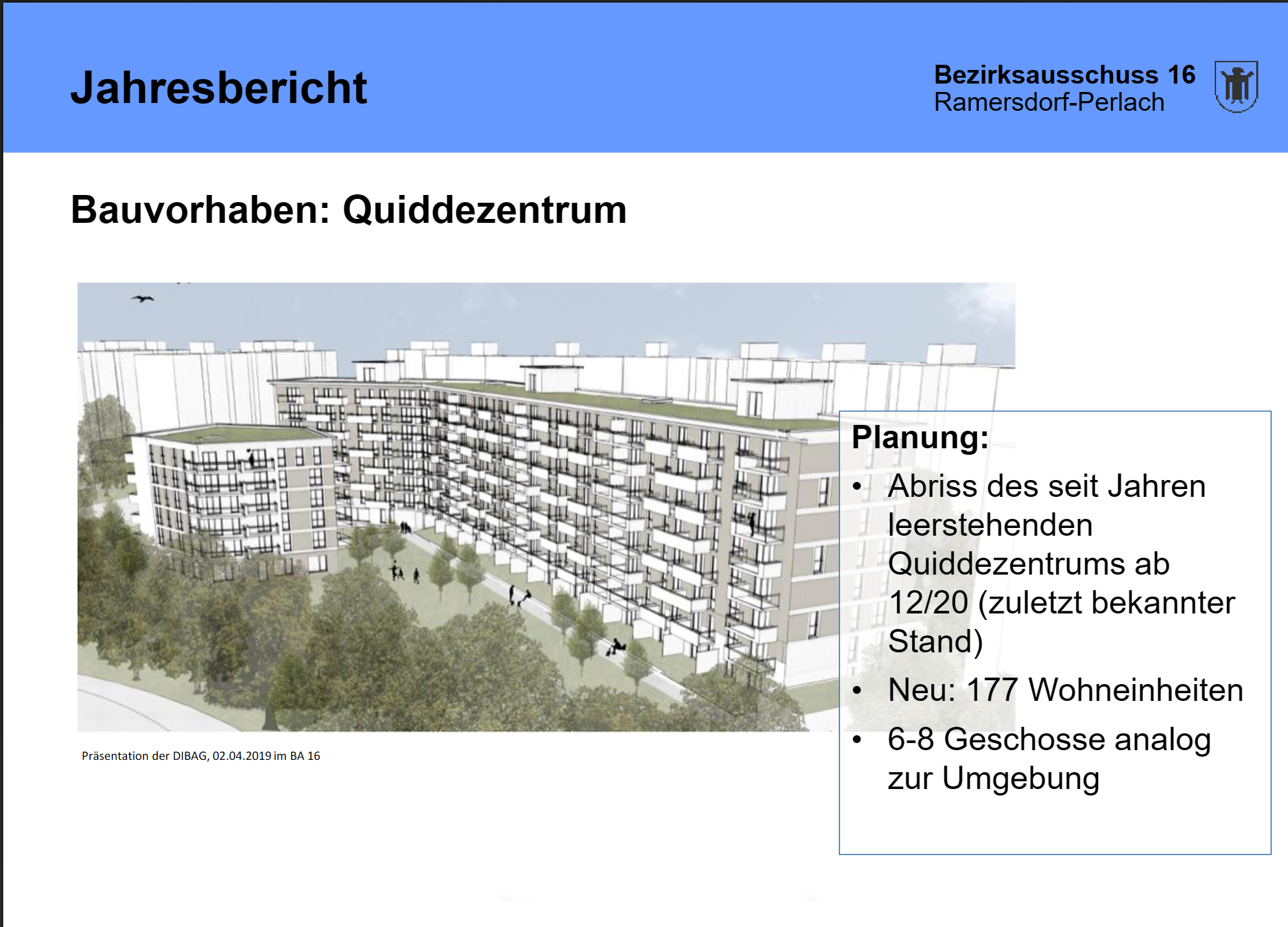 ba-16 bauvorhaben quiddezentrum